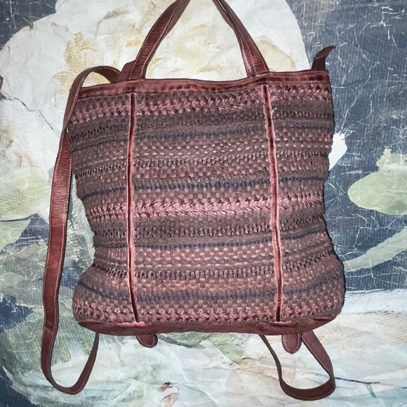 Free People X Yuma Woven Leather Convertible Backpack main image 4